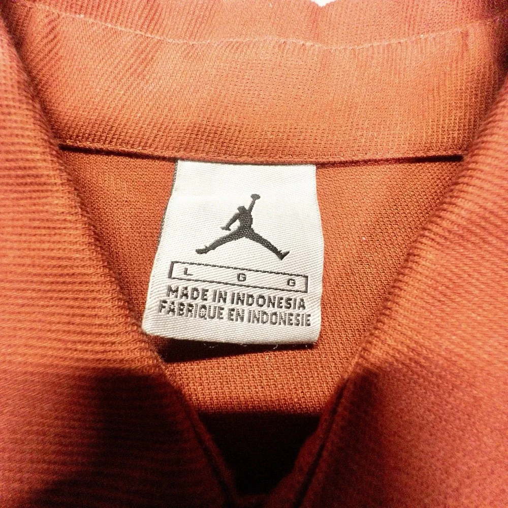 Nike Air Jordan Mens Large Snap Front Heavy Button Down Red Dress Shirt Jumpman